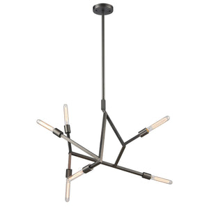 Atlas Freeform 6-Light Chandelier - Modern Sculptural Design for Contemporary Indoor Spaces and Illumination Dark Graphite 28'' CL11181-BK