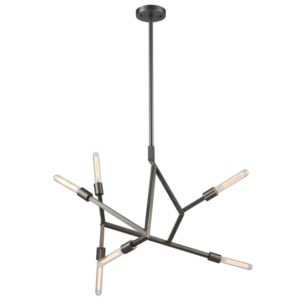 Atlas Freeform 6-Light Chandelier - Modern Sculptural Design for Contemporary Indoor Spaces and Illumination Dark Graphite 28'' CL11181-BK
