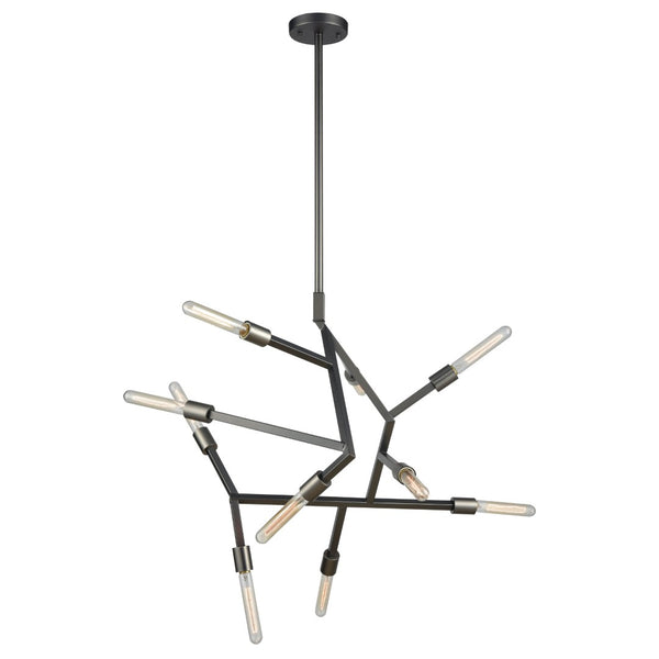 Atlas Freeform 6-Light Chandelier - Modern Sculptural Design for Contemporary Indoor Spaces and Illumination Dark Graphite 29'' CL11182-BK