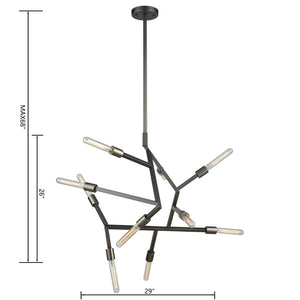 Atlas Freeform 6-Light Chandelier - Modern Sculptural Design for Contemporary Indoor Spaces and Illumination Dark Graphite 29'' CL11182-BK