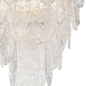 Atlas Frozen Cascade 26" Wide 9-Light Chandelier - Elegant Polished Chrome with Textured Glass Panels CL11188-CH