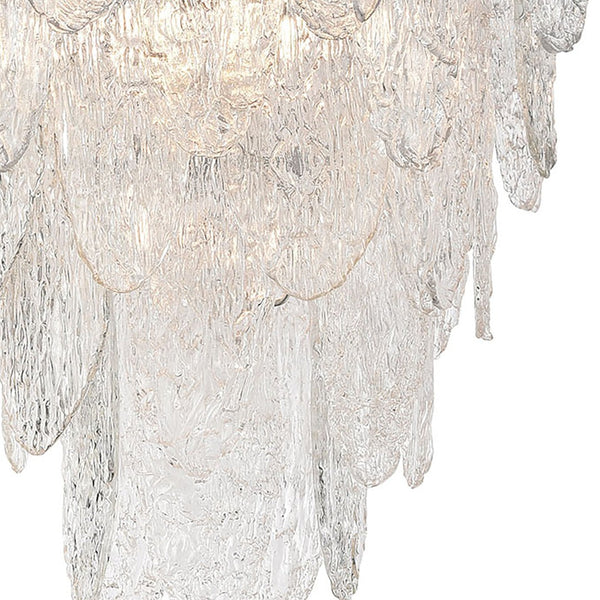 Atlas Frozen Cascade 26" Wide 9-Light Chandelier - Elegant Polished Chrome with Textured Glass Panels CL11188-CH
