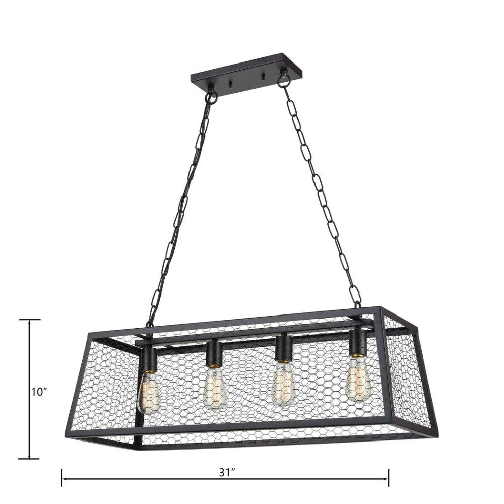 Atlas Grange 31'' Wide 4-Light Chandelier – Elegant Oil Rubbed Bronze Fixture for Dining & Living Spaces CL11192-BZ