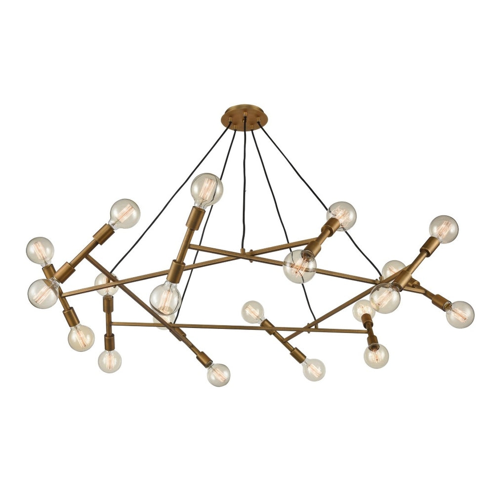 Atlas Guesting 54'' Wide Halo-Shaped 20-Light Chandelier in Antique Brass for Grand Foyers & Living Spaces CL11193-BS