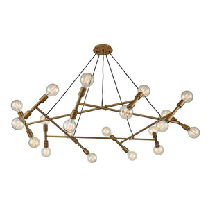 Atlas Guesting 54'' Wide Halo-Shaped 20-Light Chandelier in Antique Brass for Grand Foyers & Living Spaces CL11193-BS