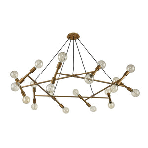 Atlas Guesting 54'' Wide Halo-Shaped 20-Light Chandelier in Antique Brass for Grand Foyers & Living Spaces CL11193-BS