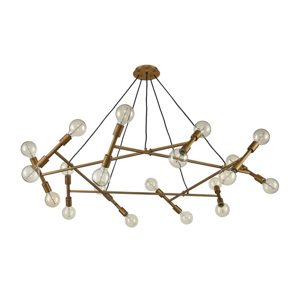 Atlas Guesting 54'' Wide Halo-Shaped 20-Light Chandelier in Antique Brass for Grand Foyers & Living Spaces CL11193-BS