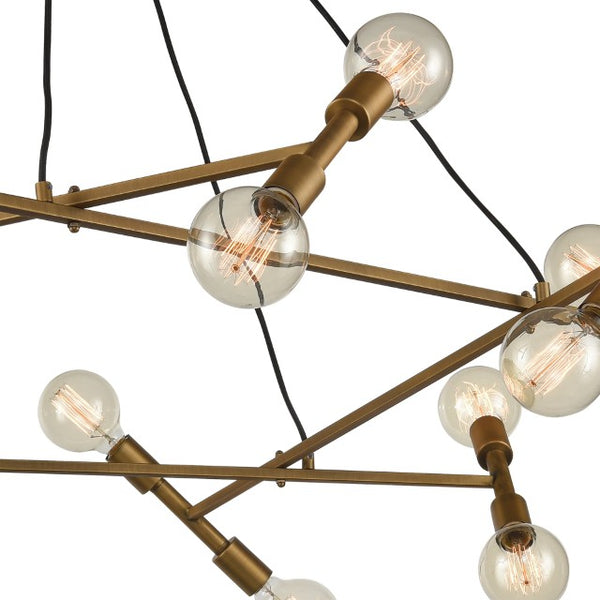 Atlas Guesting 54'' Wide Halo-Shaped 20-Light Chandelier in Antique Brass for Grand Foyers & Living Spaces CL11193-BS