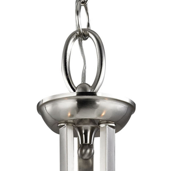 Atlas Hamilton 3-Light Chandelier – Elegant Updated-Traditional Design with Curved Arms and Soft Glow Brushed Nickel with White Glass 25'' CL11195-NK