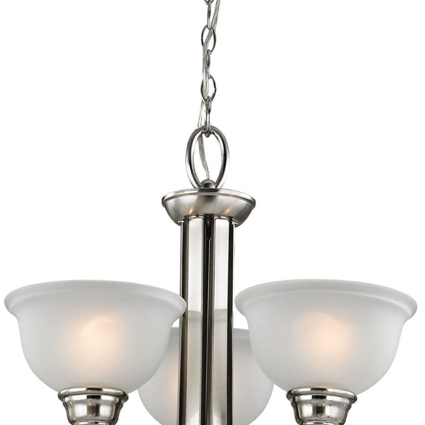 Atlas Hamilton 3-Light Chandelier – Elegant Updated-Traditional Design with Curved Arms and Soft Glow Brushed Nickel with White Glass 36'' CL11196-NK