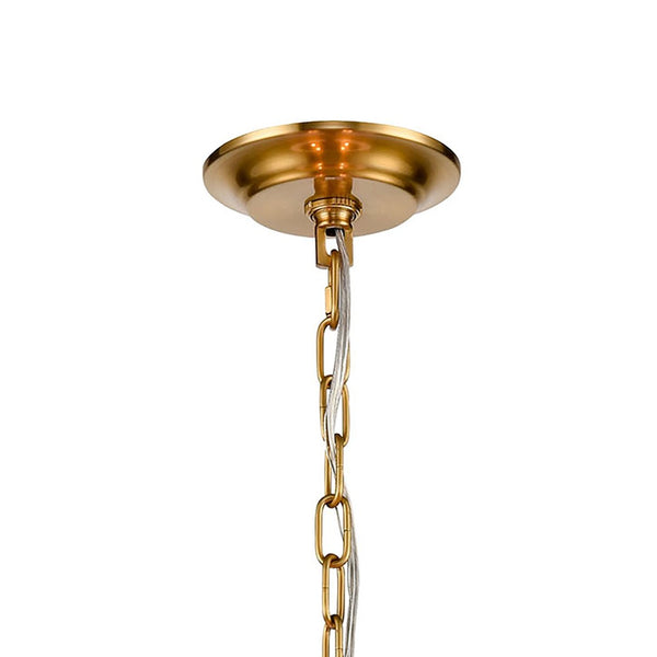Atlas Harp Lane 21'' Wide 4-Light Chandelier - Satin Brass Pendant with White Shade for Modern Spaces CL11198-BS