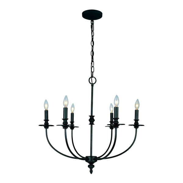 Atlas Hartford 6-Light Chandelier - Timeless Elegance with Minimalist Design for Modern Interiors Oil Rubbed Bronze 25'' CL11199-BZ