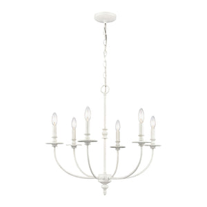 Atlas Hartford 6-Light Chandelier - Timeless Elegance with Minimalist Design for Modern Interiors Farmhouse White 25'' CL11199-WH