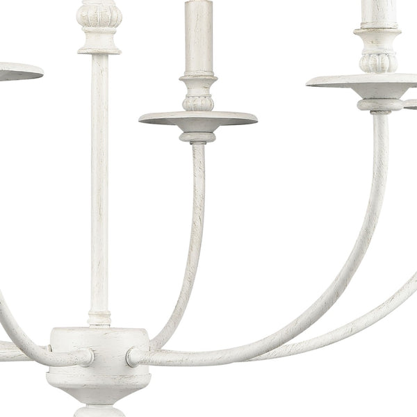 Atlas Hartford 6-Light Chandelier - Timeless Elegance with Minimalist Design for Modern Interiors Farmhouse White 25'' CL11199-WH