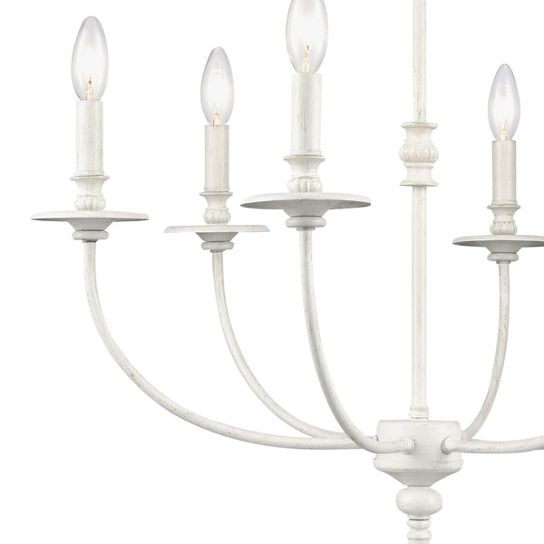 Atlas Hartford 6-Light Chandelier - Timeless Elegance with Minimalist Design for Modern Interiors Farmhouse White 25'' CL11199-WH