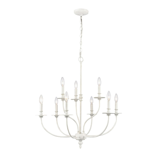 Atlas Hartford 6-Light Chandelier - Timeless Elegance with Minimalist Design for Modern Interiors Farmhouse White 29'' CL11200-WH
