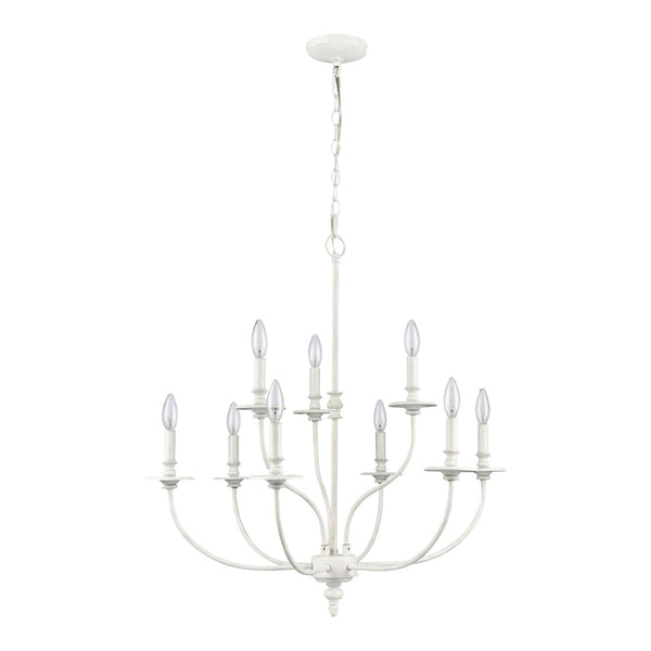 Atlas Hartford 6-Light Chandelier - Timeless Elegance with Minimalist Design for Modern Interiors Farmhouse White 29'' CL11200-WH