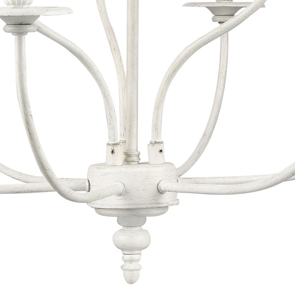 Atlas Hartford 6-Light Chandelier - Timeless Elegance with Minimalist Design for Modern Interiors Farmhouse White 29'' CL11200-WH