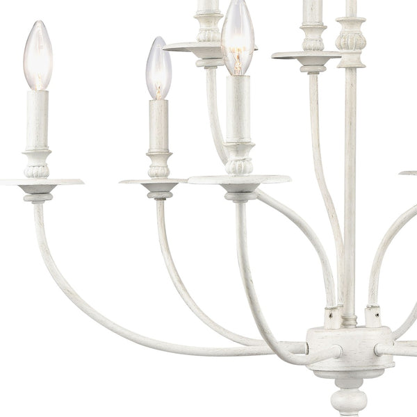 Atlas Hartford 6-Light Chandelier - Timeless Elegance with Minimalist Design for Modern Interiors Farmhouse White 29'' CL11200-WH