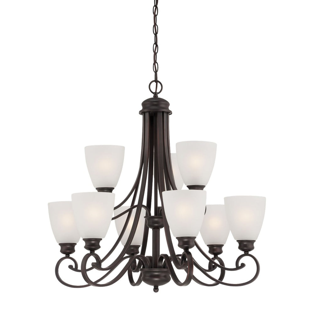 Atlas Haven 28.5'' Wide 9-Light Chandelier - Timeless Traditional Design for Elegant Indoor Spaces Espresso CL11201-BN