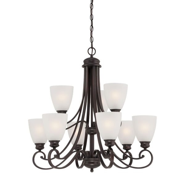 Atlas Haven 28.5'' Wide 9-Light Chandelier - Timeless Traditional Design for Elegant Indoor Spaces Espresso CL11201-BN