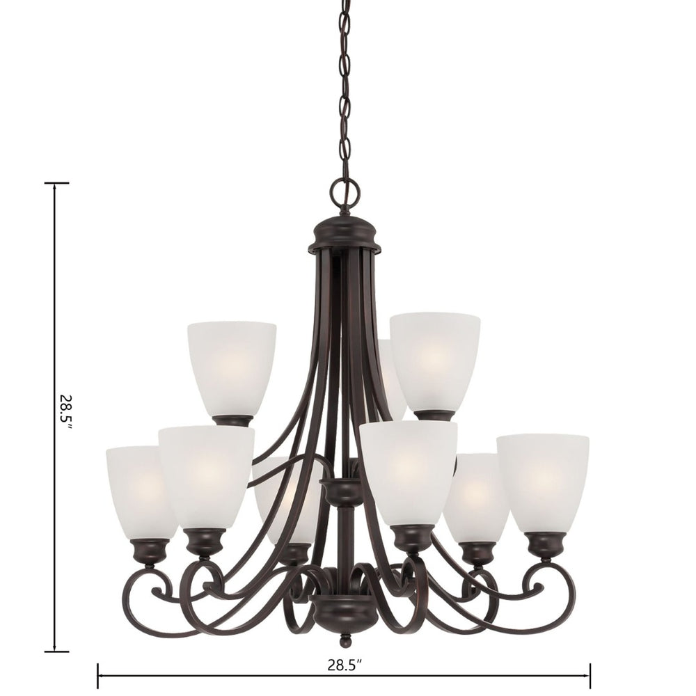 Atlas Haven 28.5'' Wide 9-Light Chandelier - Timeless Traditional Design for Elegant Indoor Spaces Espresso CL11201-BN