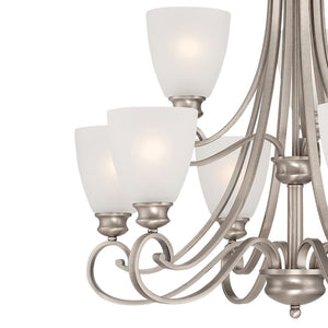 Atlas Haven 28.5'' Wide 9-Light Chandelier - Timeless Traditional Design for Elegant Indoor Spaces Satin Pewter CL11201-SV