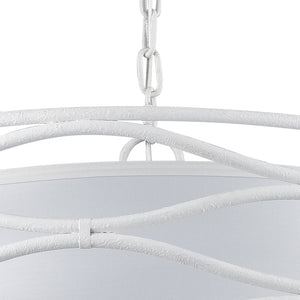 Atlas Hillcrest 24" Wide 4-Light Chandelier - Stylish Fabric & Lattice Design for Modern Interiors CL11202-WH