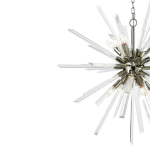 Atlas Ice Geist 33'' Wide 8-Light Chandelier - Polished Nickel Starburst Design for Modern Glam Spaces CL11203-NK