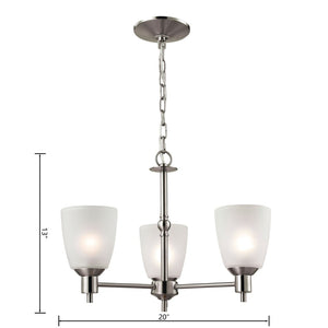 Atlas Jackson 20" Wide 3-Light Chandelier - Timeless Brushed Nickel Fixture for Elegant Interiors CL11206-NK