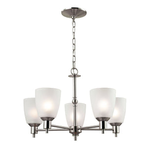 Atlas Jackson Contemporary 3-Light Chandelier with Frosted Tulip Glass Shades for Elegant Home Illumination Brushed Nickel CL11207-NK