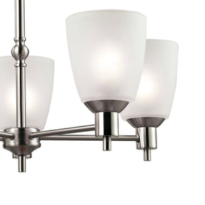 Atlas Jackson Contemporary 3-Light Chandelier with Frosted Tulip Glass Shades for Elegant Home Illumination Brushed Nickel CL11207-NK