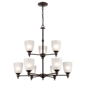 Atlas Jackson Contemporary 3-Light Chandelier with Frosted Tulip Glass Shades for Elegant Home Illumination Oil Rubbed Bronze 29'' CL11208-BZ