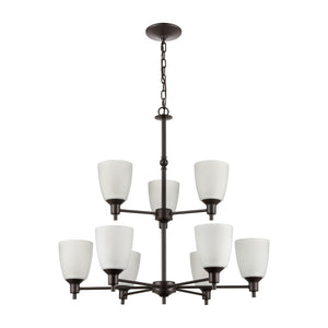 Atlas Jackson Contemporary 3-Light Chandelier with Frosted Tulip Glass Shades for Elegant Home Illumination Oil Rubbed Bronze 29'' CL11208-BZ