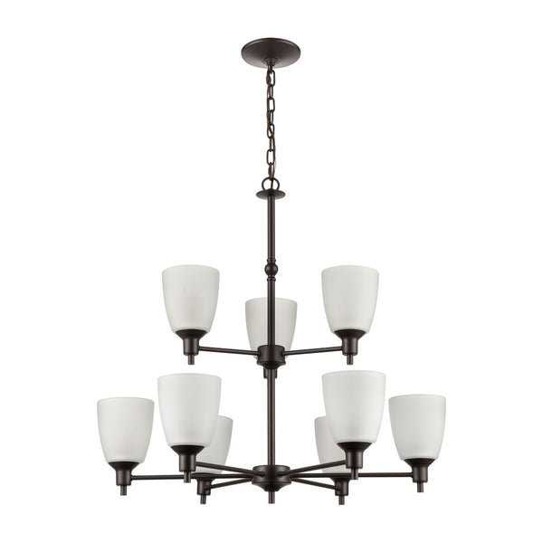 Atlas Jackson Contemporary 3-Light Chandelier with Frosted Tulip Glass Shades for Elegant Home Illumination Oil Rubbed Bronze 29'' CL11208-BZ