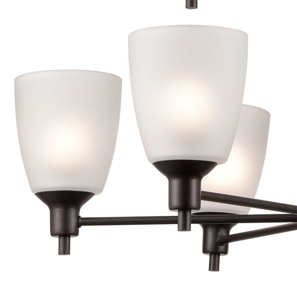 Atlas Jackson Contemporary 3-Light Chandelier with Frosted Tulip Glass Shades for Elegant Home Illumination Oil Rubbed Bronze 29'' CL11208-BZ