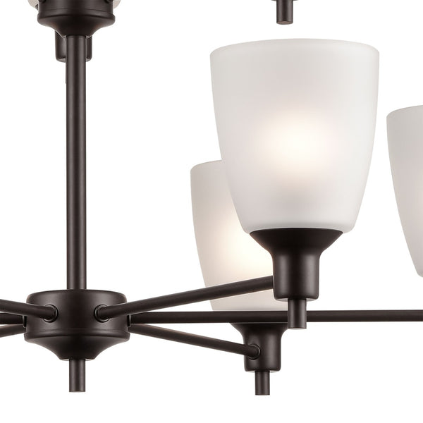 Atlas Jackson Contemporary 3-Light Chandelier with Frosted Tulip Glass Shades for Elegant Home Illumination Oil Rubbed Bronze 29'' CL11208-BZ