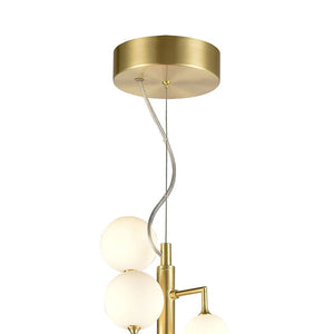 Atlas Keir 13-Light Chandelier - Glamorous Mid-Century Design in Gold with White Glass for Tall Spaces CL11210-GD