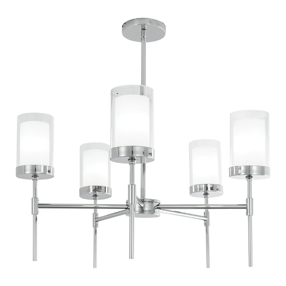 Atlas Kimberly 27'' Wide 5-Light Chandelier - Modern Elegance with Polished Nickel and Glass Diffusers CL11211-NK