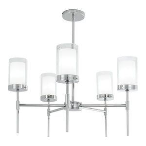 Atlas Kimberly 27'' Wide 5-Light Chandelier - Modern Elegance with Polished Nickel and Glass Diffusers CL11211-NK