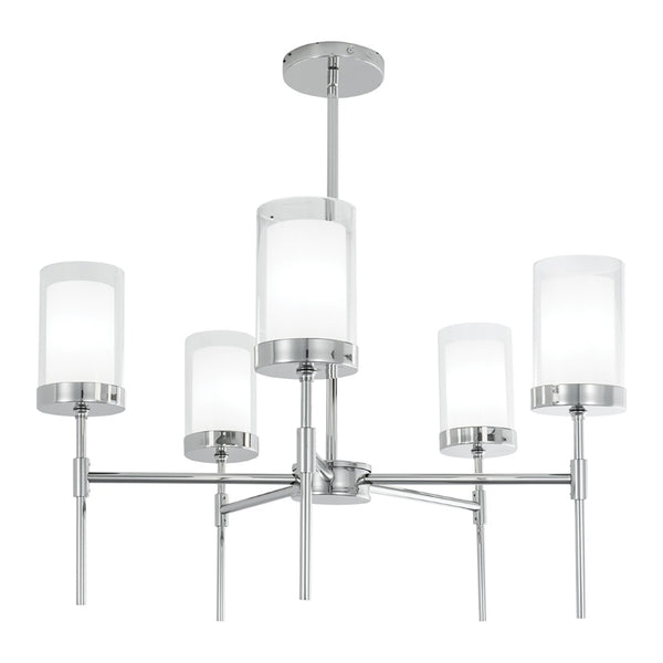 Atlas Kimberly 27'' Wide 5-Light Chandelier - Modern Elegance with Polished Nickel and Glass Diffusers CL11211-NK