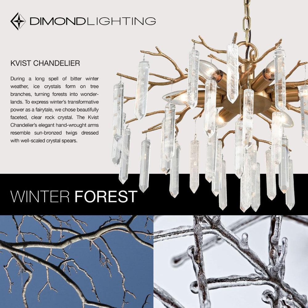 Atlas Kvist 22" Wide 6-Light Chandelier in Cafe Bronze - Rustic Elegance with Sparkling Crystal Accents CL11212-BZ