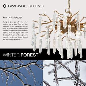 Atlas Kvist 22" Wide 6-Light Chandelier in Cafe Bronze - Rustic Elegance with Sparkling Crystal Accents CL11212-BZ