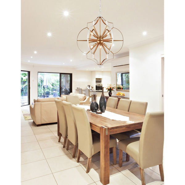 Atlas Laguna Beach 4-Light Chandelier - Mid-Century Starburst Design for Glamorous Home Illumination Gold 26'' CL11214-GD