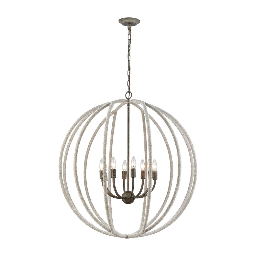 Atlas Lasso 32" Wide 8-Light Chandelier - Modern Gray Design for Dining Rooms & Entryways, Timeless Aesthetic CL11216-GY