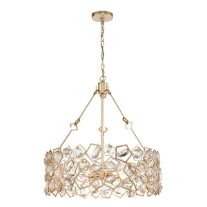 Atlas Levana 24" Wide 5-Light Chandelier - Glamorous Gold Fixture with Crystal Accents for Modern Spaces CL11218-GD