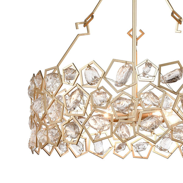 Atlas Levana 24" Wide 5-Light Chandelier - Glamorous Gold Fixture with Crystal Accents for Modern Spaces CL11218-GD