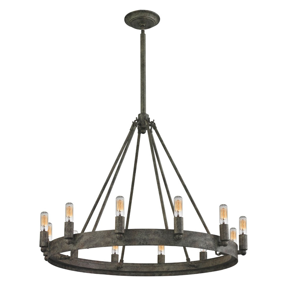 Atlas Lewisburg 27'' Wide 12-Light Chandelier in Malted Rust - Mediterranean Elegance for Your Home CL11219-GY