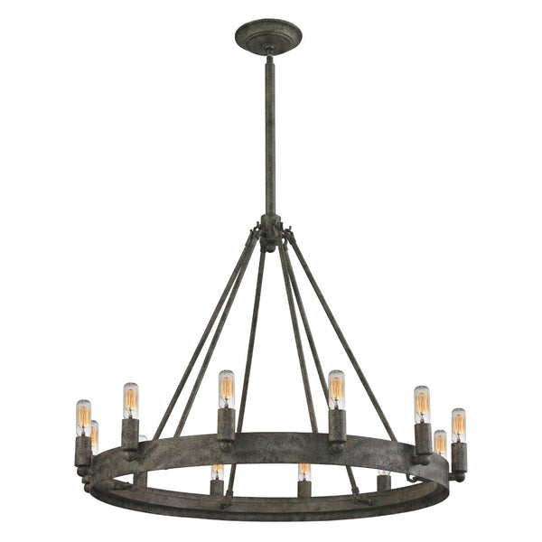 Atlas Lewisburg 27'' Wide 12-Light Chandelier in Malted Rust - Mediterranean Elegance for Your Home CL11219-GY