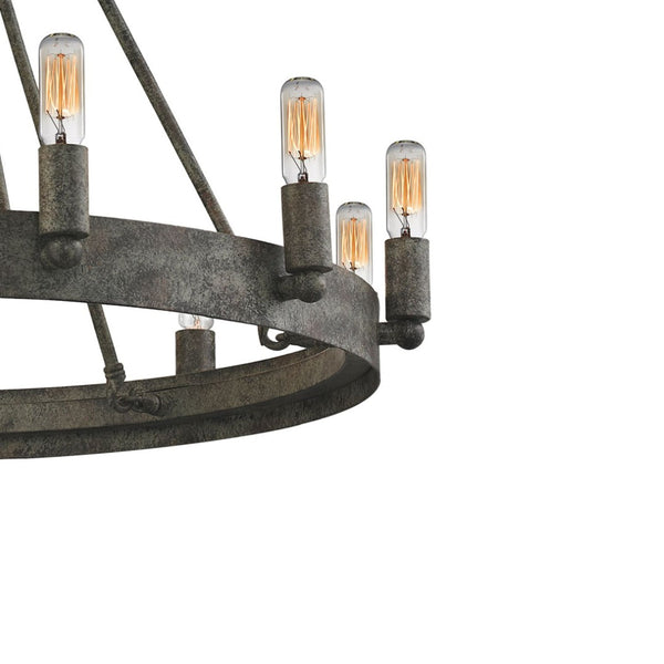 Atlas Lewisburg 27'' Wide 12-Light Chandelier in Malted Rust - Mediterranean Elegance for Your Home CL11219-GY